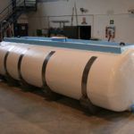 cuba de poliéster para transporte con soporte